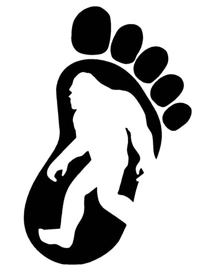 ASTUTE GRACE Yeti Bigfoot Foot Print Sasquatch Vinyl Decal Sticker for Car Truck 5.5" inches Black inch AG-807 - Image 1