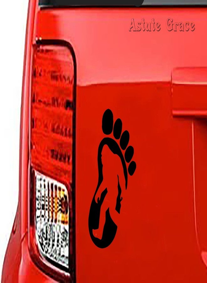 ASTUTE GRACE Yeti Bigfoot Foot Print Sasquatch Vinyl Decal Sticker for Car Truck 5.5" inches Black inch AG-807 - Image 2
