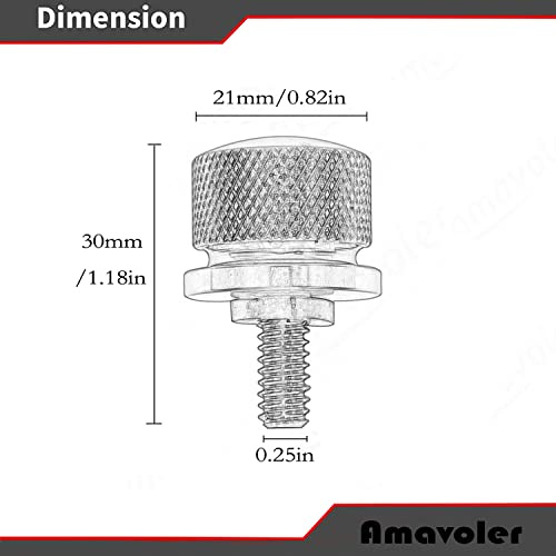 Amavoler Seat Bolt Screws Quick Mount 1/4"-20 Compatible for Harley Touring Sportster Softail Dyna 1996-2021 2 PCS (Chrome) - Image 2