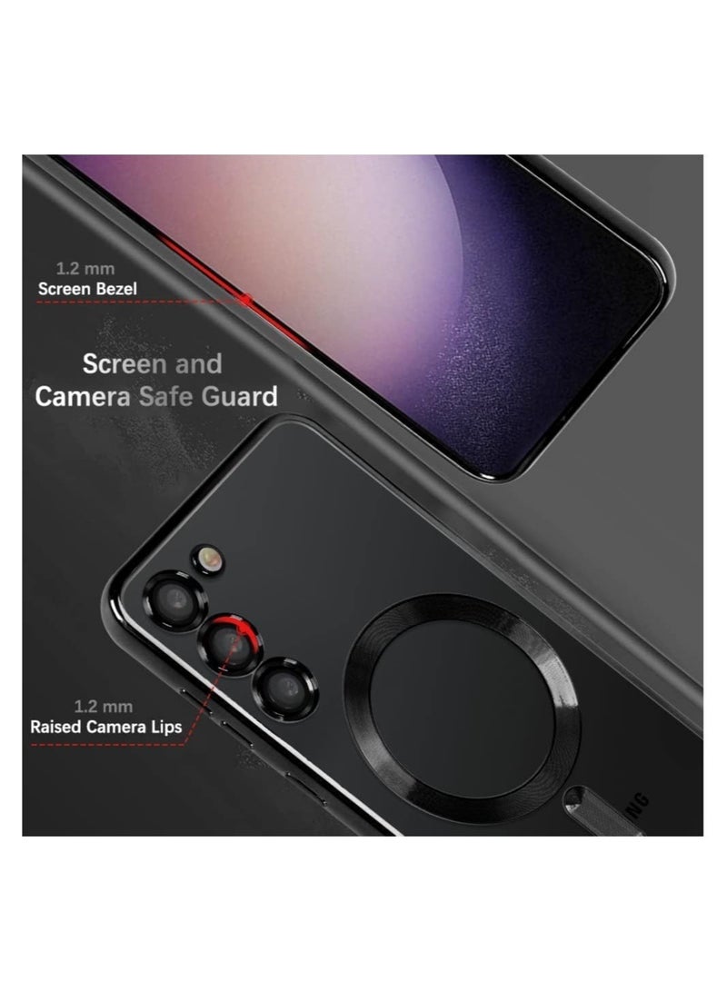 ELTRAZONE Magnetic Clear Case for Samsung Galaxy S23 with Camera Lens Protector Magsafe Compatible Electroplated Soft TPU Shockproof Anti-Scratch Phone Case - Image 3