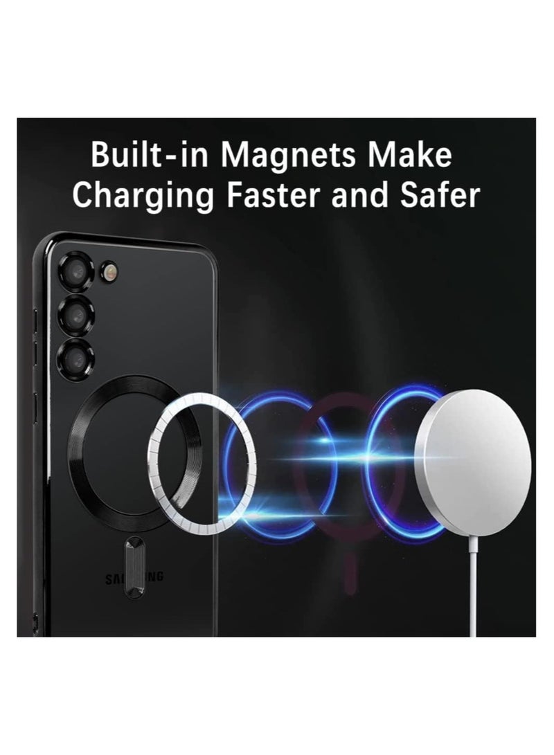 ELTRAZONE Magnetic Clear Case for Samsung Galaxy S23 with Camera Lens Protector Magsafe Compatible Electroplated Soft TPU Shockproof Anti-Scratch Phone Case - Image 4