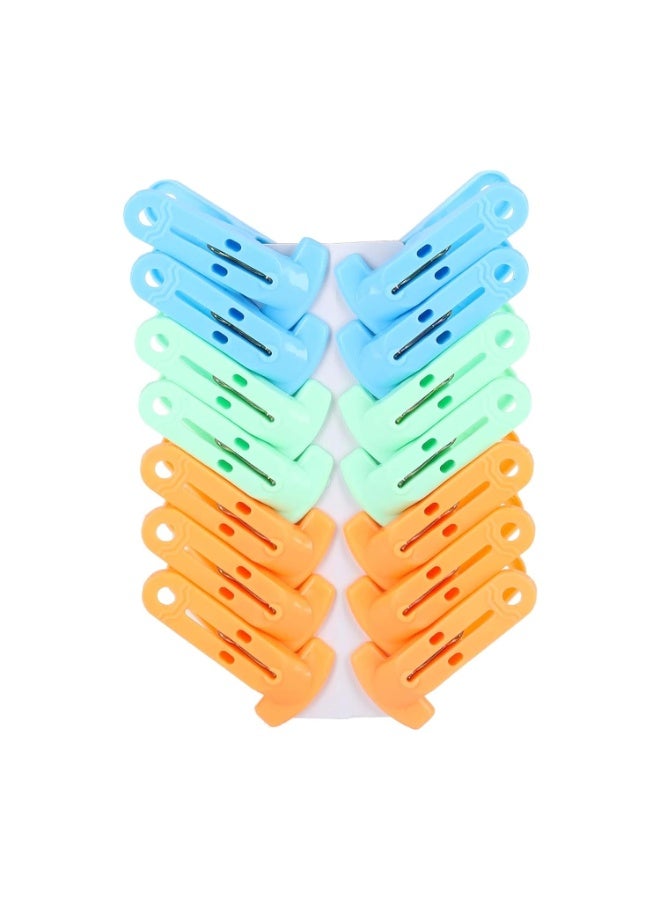 دونيكارت مجموعة مشابك ملابس متعددة الاستخدامات مكونة من 14 قطعة - مشابك تعليق، مشابك بلاستيكية رفيعة للأصابع، مشابك تعليق ملابس وبناطيل | متعددة الألوان | مثالية لتعليق الملابس - Image 1