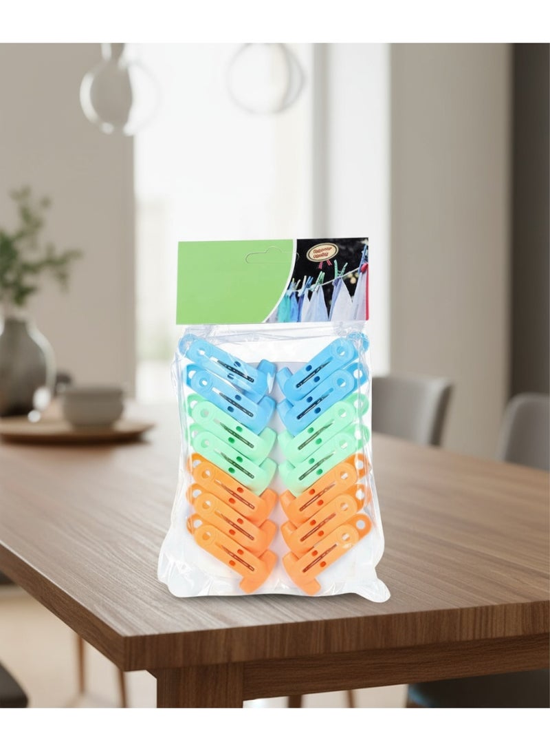 دونيكارت مجموعة مشابك ملابس متعددة الاستخدامات مكونة من 14 قطعة - مشابك تعليق، مشابك بلاستيكية رفيعة للأصابع، مشابك تعليق ملابس وبناطيل | متعددة الألوان | مثالية لتعليق الملابس - Image 4