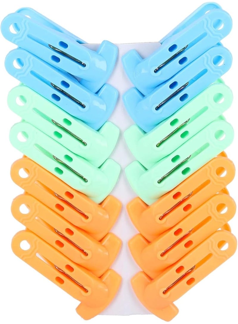 دونيكارت مجموعة مشابك ملابس متعددة الاستخدامات مكونة من 14 قطعة - مشابك تعليق، مشابك بلاستيكية رفيعة للأصابع، مشابك تعليق ملابس وبناطيل | متعددة الألوان | مثالية لتعليق الملابس - Image 2
