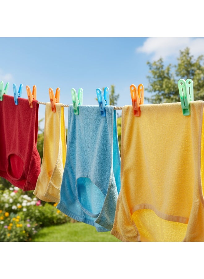 دونيكارت مجموعة مشابك ملابس متعددة الاستخدامات مكونة من 14 قطعة - مشابك تعليق، مشابك بلاستيكية رفيعة للأصابع، مشابك تعليق ملابس وبناطيل | متعددة الألوان | مثالية لتعليق الملابس - Image 5