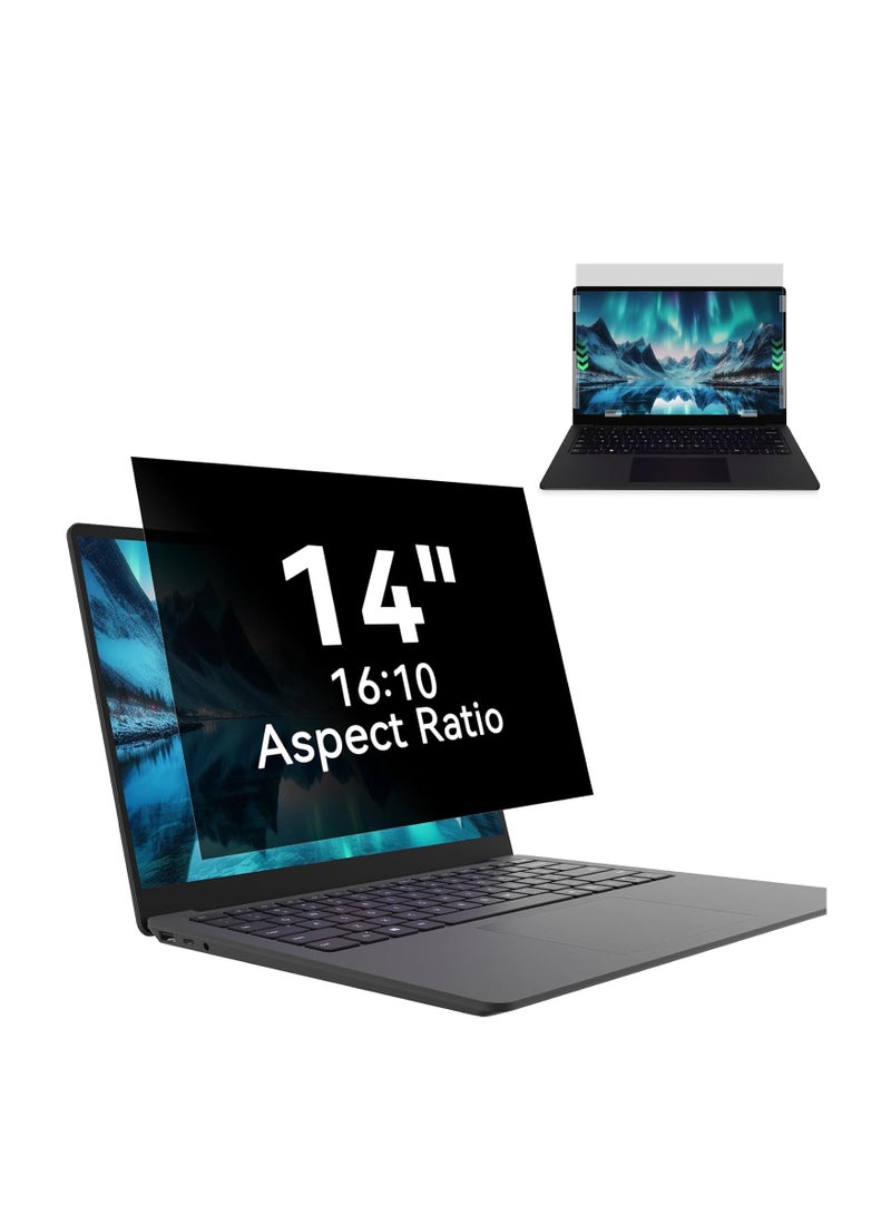 Laptop Privacy Screen 14 Inch 16:10 - Computer Monitor Privacy Shield, Anti-Glare Blue Light Filter, Removable Privacy Screen for Lenovo/HP/Dell/Samsung/Acer/Tosiba/Asus