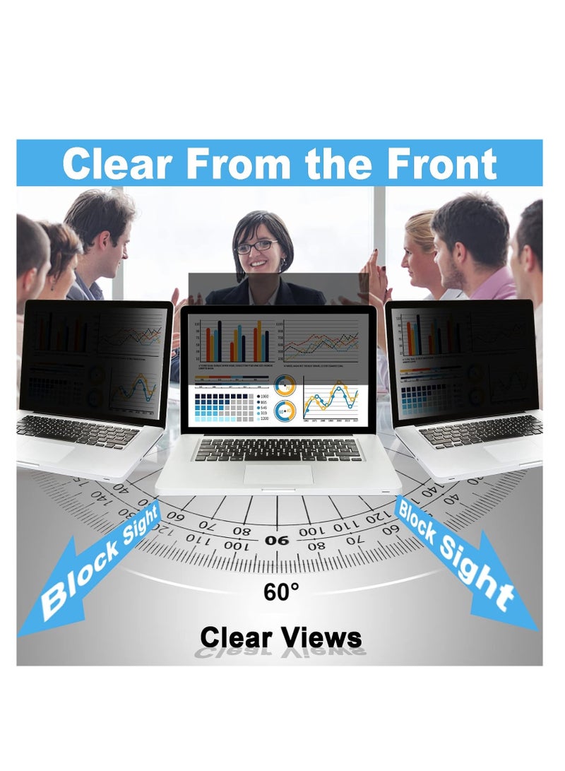 Laptop Privacy Screen 14 Inch 16:10 - Computer Monitor Privacy Shield, Anti-Glare Blue Light Filter, Removable Privacy Screen for Lenovo/HP/Dell/Samsung/Acer/Tosiba/Asus