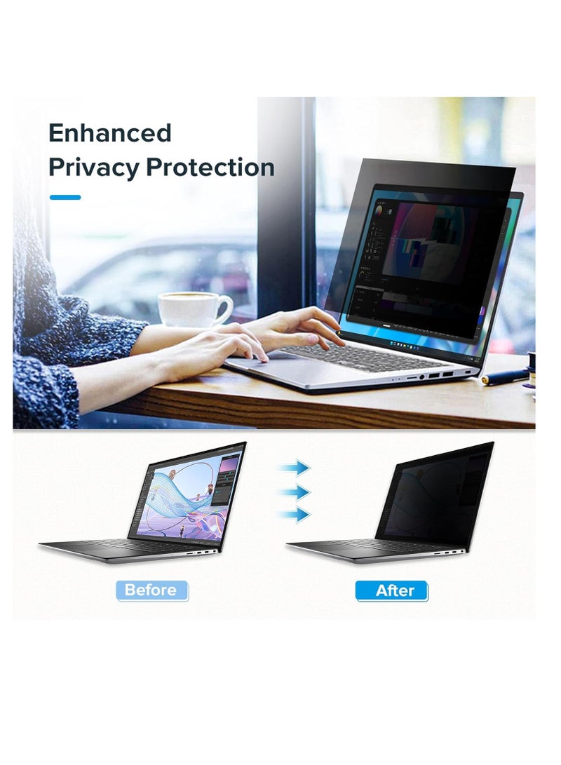 Laptop Privacy Screen 14 Inch 16:10 - Computer Monitor Privacy Shield, Anti-Glare Blue Light Filter, Removable Privacy Screen for Lenovo/HP/Dell/Samsung/Acer/Tosiba/Asus