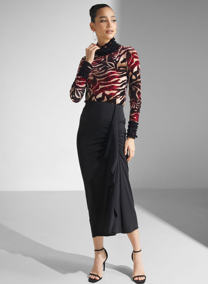 Golden Apple High Neck Printed Top - Image 4