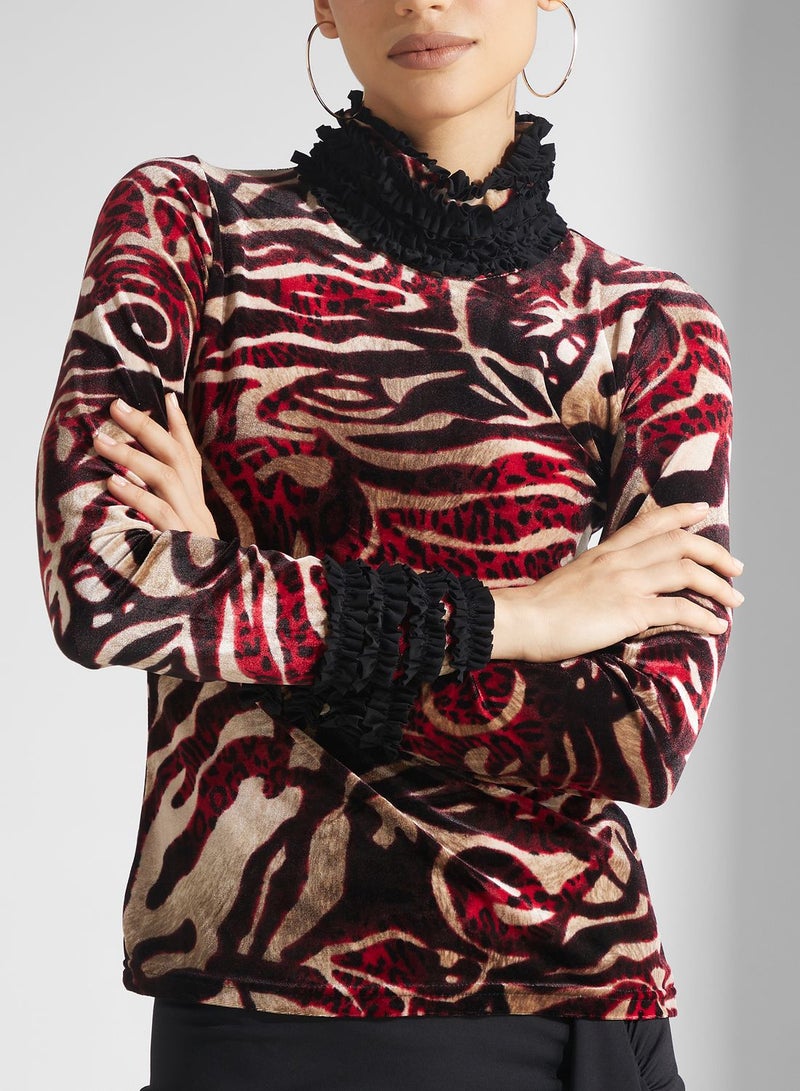 Golden Apple High Neck Printed Top - Image 3