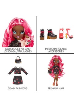 RAINBOW HIGH Rainbow High Fashion Doll- Rose Series 3, Hair And Clothes Fashion Doll With 2 Complete Mix And Match Outfits And Accessories  - Image 5