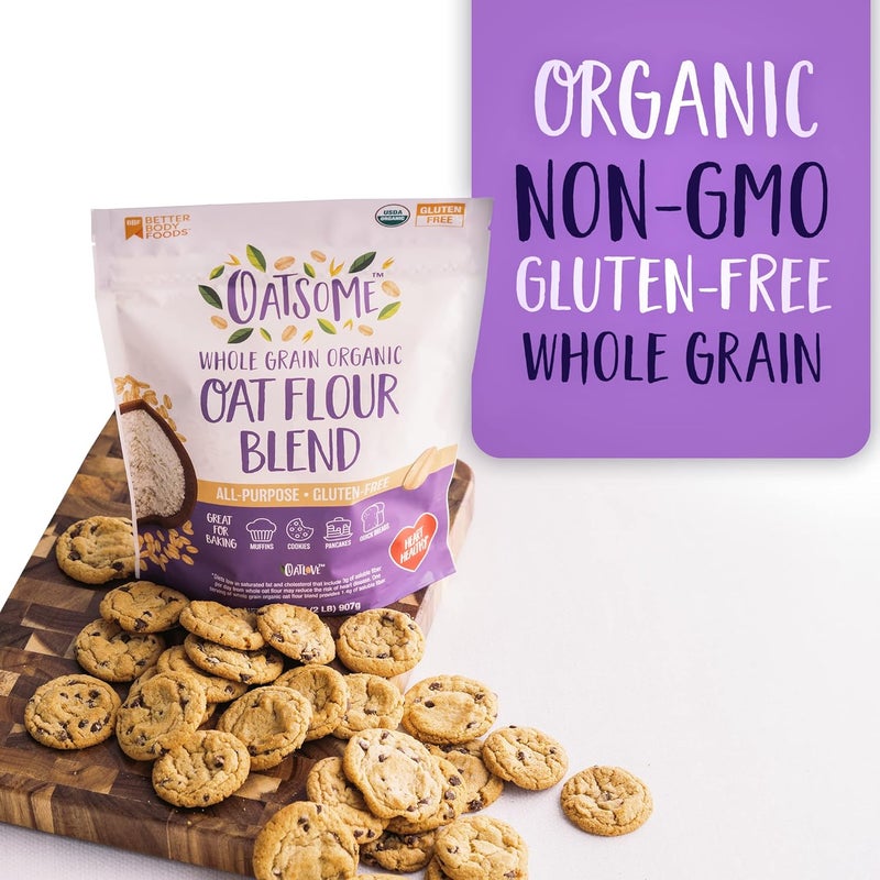 Oatsome خليط دقيق الشوفان العضوي الكامل - دقيق متعدد الاستخدامات خالي من الجلوتين، 2 رطل (32 أونصة) - Image 4