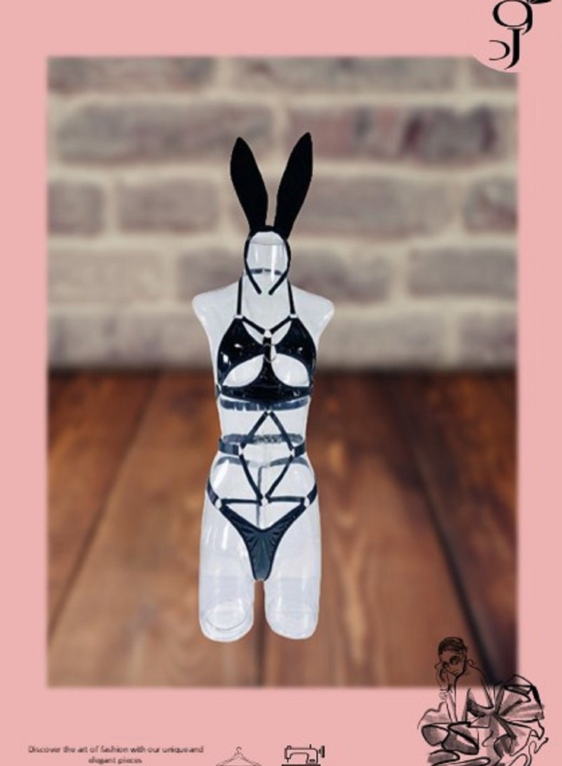 Ward lingerie set from Brand Ward, made of leather with metal rings and modern-looking straps  - Image 3