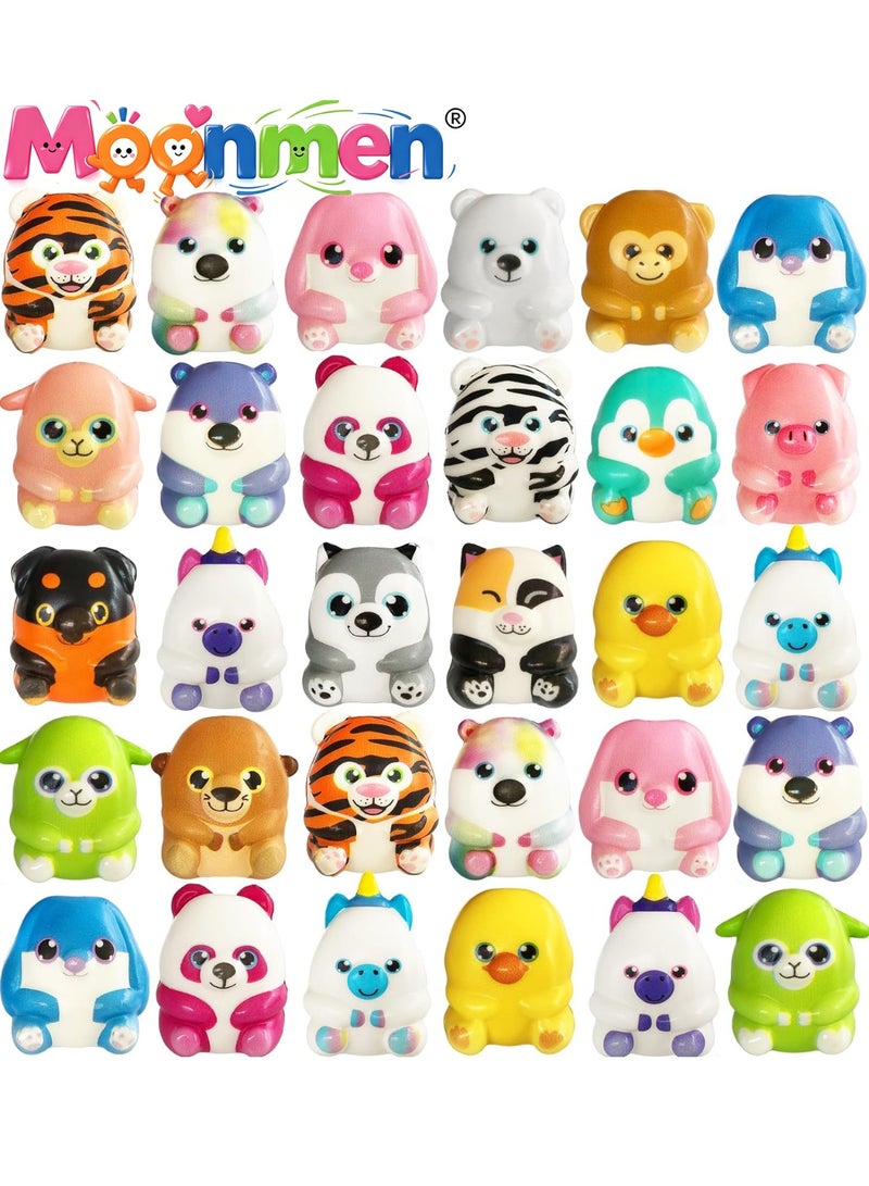 Moonmen 24 Pcs Animal Squishy Toys for Kids, Slow Rising Squeeze Stress Relief Toys, Kawaii Jumbo Squishies Party Favors for Boys Girls Goodie Bag Stuffers, Pinata Stuffers,Carnival Prizes,Classroom Rewards - Image 1