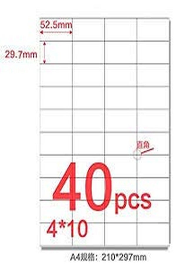 TRUESTORE 40-UP Sticker 100 Sheets of A4 Size White Sticker Paper 90 GSM self- Adhesive Labels, Multipurpose Blank Sticky Label Sheets Suitable for Printing - Image 2