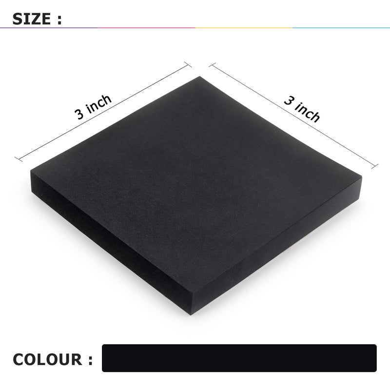 Eastern Wolf Sticky Notes 3x3 Self-Stick Notes Bright Colors Sticky Notes 4 Pads 90 Sheets/Pad (Black) - Image 3