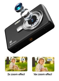 Sharpdo Kids Digital Camera, 32GB TF Card &1080P, Shockproof Mini Camera,  Point and Shoot Camera for kids Boys Girls with 16X Zoom, Black  - Image 2