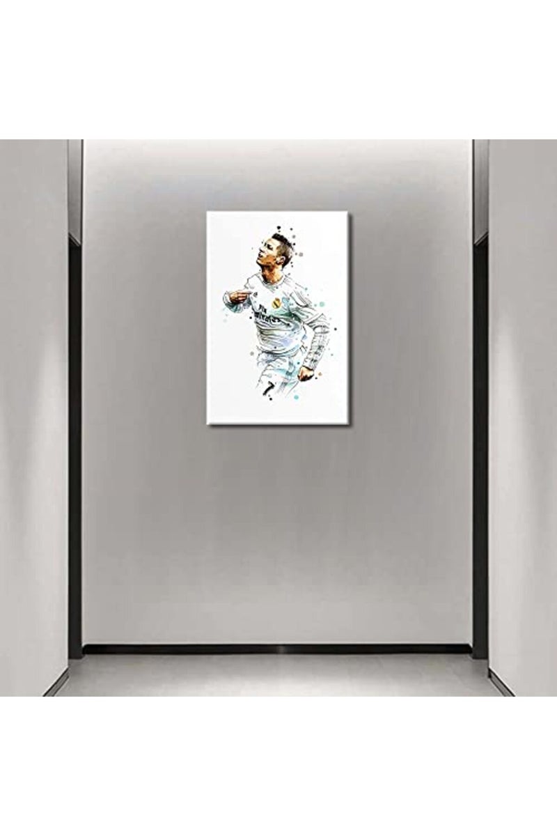 TISHIRON Canvas Wall Art Football Star Abstract Painting Sport Game League Match Poster Modern Home Decor Artwork for Club Arena Living Room Office Bedroom Posters Framed Ready to Hang 24x16 in - Image 4