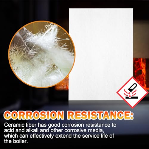 Tobaiwind High Temperature Gasket Paper, Ceramic Fibre Furnace Gasket Material Insulation Fireplace Sheet for Pellet Stove, Wood Stove, Boiler, Furnaces, Kiln, Forge DIY Exhaust Gasket, 7"x 10"x1/8"Thick, 8 Pcs - Image 3