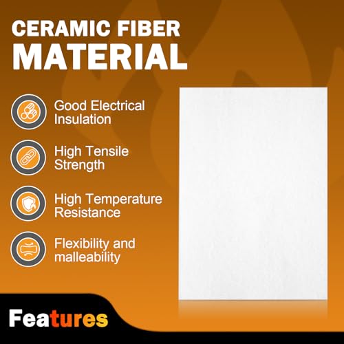 Tobaiwind High Temperature Gasket Paper, Ceramic Fibre Furnace Gasket Material Insulation Fireplace Sheet for Pellet Stove, Wood Stove, Boiler, Furnaces, Kiln, Forge DIY Exhaust Gasket, 7"x 10"x1/8"Thick, 8 Pcs - Image 5