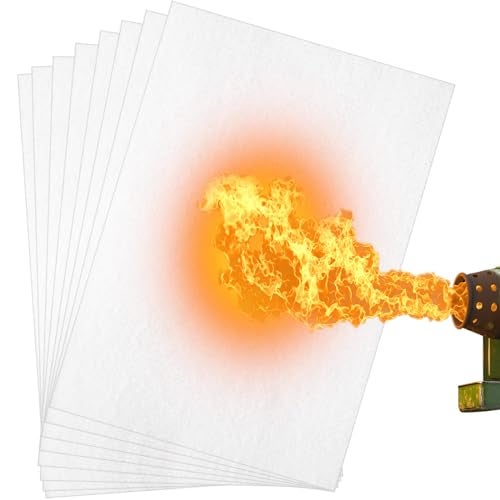 Tobaiwind High Temperature Gasket Paper, Ceramic Fibre Furnace Gasket Material Insulation Fireplace Sheet for Pellet Stove, Wood Stove, Boiler, Furnaces, Kiln, Forge DIY Exhaust Gasket, 7"x 10"x1/8"Thick, 8 Pcs - Image 1