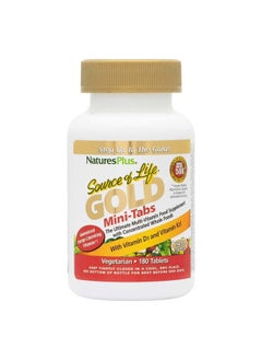 Nature's Plus Natures Plus Source of Life Gold Multivitamin - 180 Mini-Tabs - with Vitamins D3, B12 & K2 - Blood, Bone & Immune Support - Vegetarian & Gluten Free - 30 Servings  - Image 1