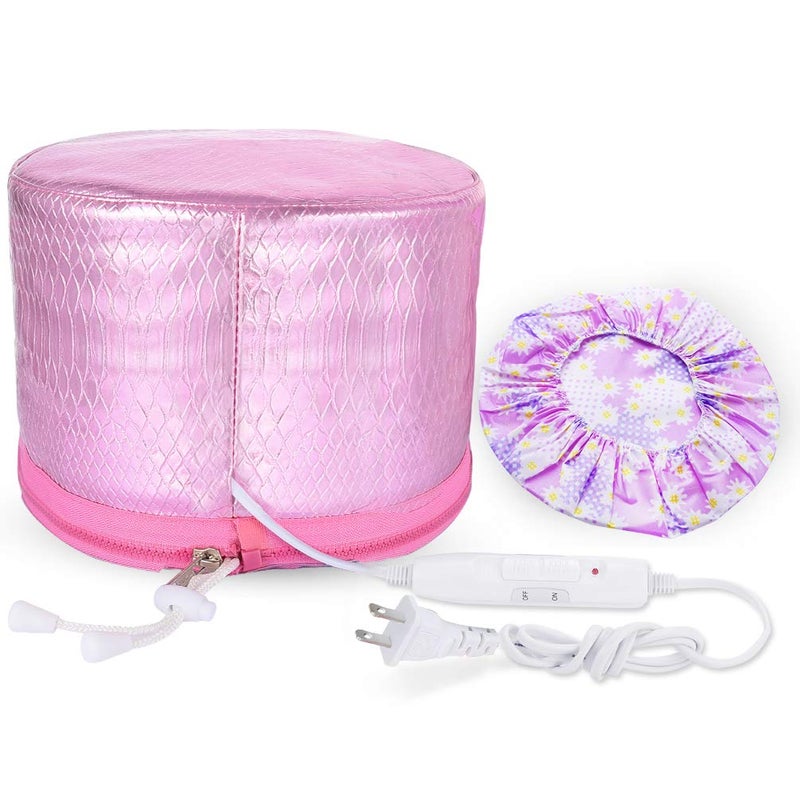 aopow Hair Care Thermal Head Spa Cap Treatment with Beauty Steamer Nourishing Heating Cap, Spa Cap For Hair, Spa Cap Steamer For Women (PINK) - Image 1