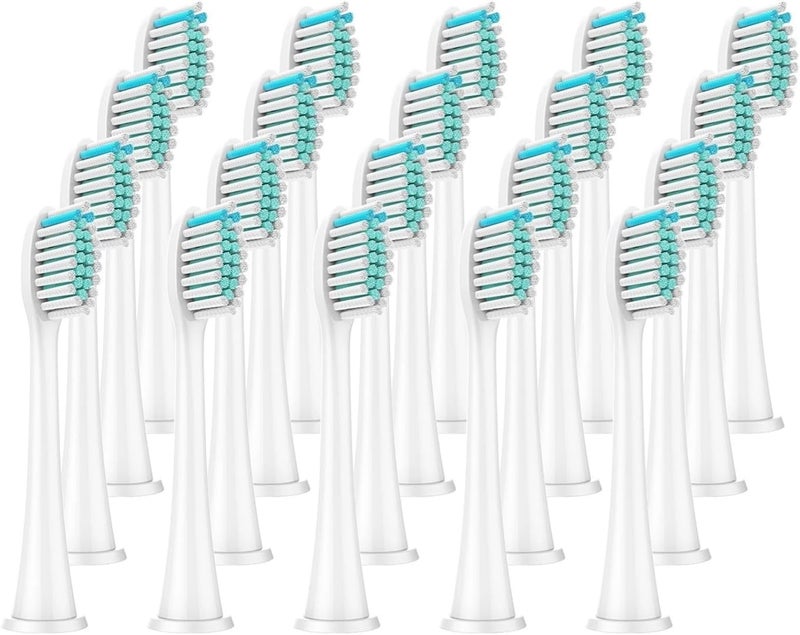 رؤوس فرشاة قابلة للتغيير، متوافقة مع سلسلة الفرشاة الكهربائية HX3/HX6/HX9، HX6064 (20 قطعة، لون أبيض) - Image 1