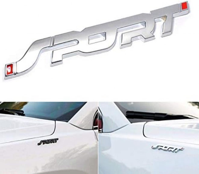 أوتو ميز ملصق Automaze Sport Metal 3D Sport Logo للسيارات والدراجات، 14 × 1.9 سم، كروم أسود مقاوم لرذاذ الملح (للمناطق الساحلية) - Image 4