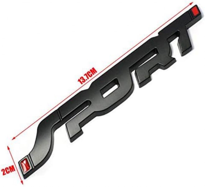 أوتو ميز ملصق Automaze Sport Metal 3D Sport Logo للسيارات والدراجات، 14 × 1.9 سم، كروم أسود مقاوم لرذاذ الملح (للمناطق الساحلية) - Image 2