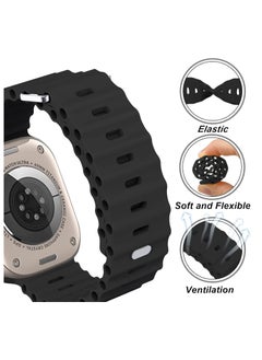 Generic Ocean Band Compatible with Apple Watch Band 49mm 45mm 44mm 42mm 41mm 40mm 38mm For Women Men Breathable Waterproof soft Silicone Sport Strap  - Image 1