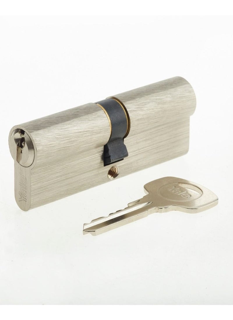 Yale - Yale Cylinder Double Euro Profile Key + Key 80mm (40+40) Satin Nickel - Image 1