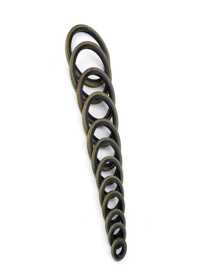 240pcs 6\8\10\12\14\16\18\20\22\24\27\30mm Metal Rubber Sealing Oil Ring Drain Plug Gasket Set - Image 2