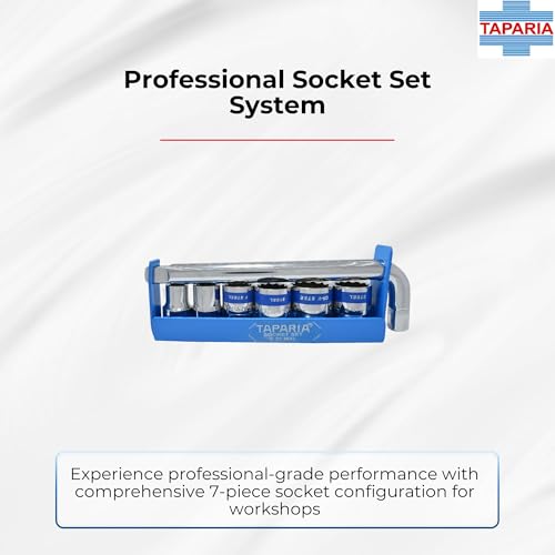Taparia S31MXL 1/2 Inch Square Drive 7 Pc Socket Set, 6-Piece Bihexagonal Sockets Plus L-Handle | Industrial Heavy Duty Kit | Compact Carry Case - Image 2
