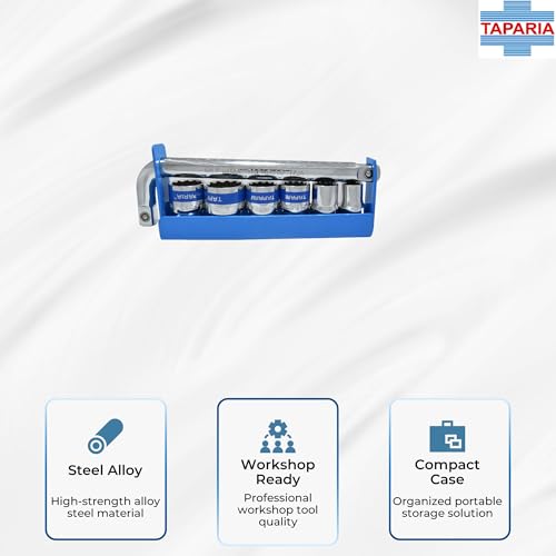 Taparia S31MXL 1/2 Inch Square Drive 7 Pc Socket Set, 6-Piece Bihexagonal Sockets Plus L-Handle | Industrial Heavy Duty Kit | Compact Carry Case - Image 5