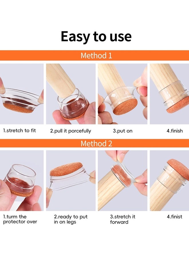 16 قطعة من واقيات أرجل الكراسي المصنوعة من السيليكون لحماية الأرضيات الخشبية والأرضيات الخشبية، مصنوعة من اللباد لحماية الأرضيات وتقليل الضوضاء. - Image 4