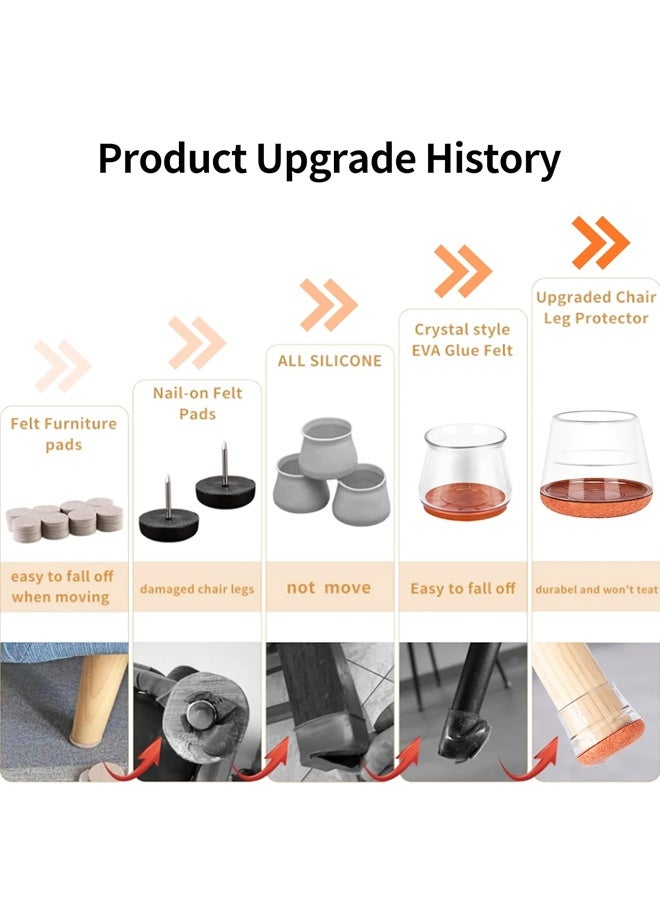 16 قطعة من واقيات أرجل الكراسي المصنوعة من السيليكون لحماية الأرضيات الخشبية والأرضيات الخشبية، مصنوعة من اللباد لحماية الأرضيات وتقليل الضوضاء. - Image 3
