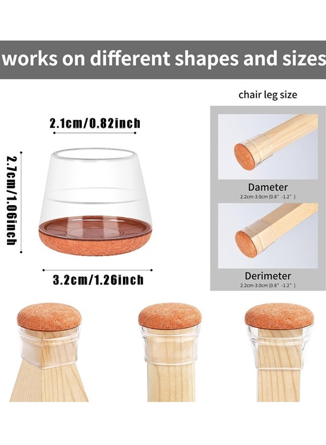 16 قطعة من واقيات أرجل الكراسي المصنوعة من السيليكون لحماية الأرضيات الخشبية والأرضيات الخشبية، مصنوعة من اللباد لحماية الأرضيات وتقليل الضوضاء. - Image 2