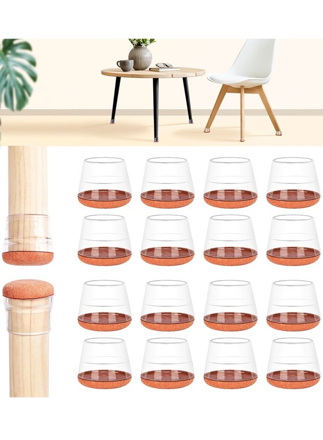 16 قطعة من واقيات أرجل الكراسي المصنوعة من السيليكون لحماية الأرضيات الخشبية والأرضيات الخشبية، مصنوعة من اللباد لحماية الأرضيات وتقليل الضوضاء. - Image 1