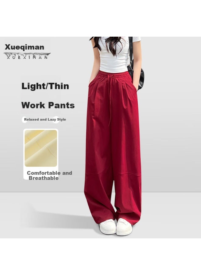 High Street Patchwork Casual Pants Women Spring Summer New Loose Fit Dance Straight Leg Outdoor Work Pants