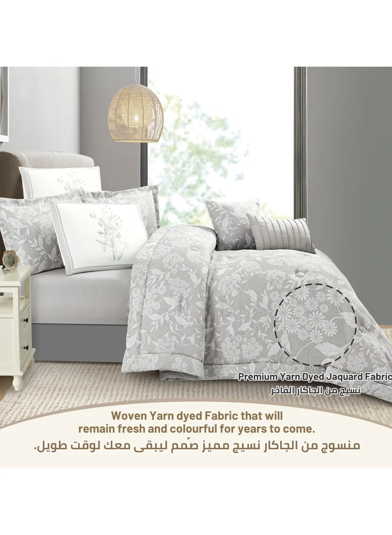دوناتيلا طقم لحاف الفراش 5 قطع مقاس واحد طقم سرير مصبوغ بخيوط صلبة يناسب (120 * 200 سم) طوال الموسم 350 جم حشوة حريرية من الريش ، أنسونيا