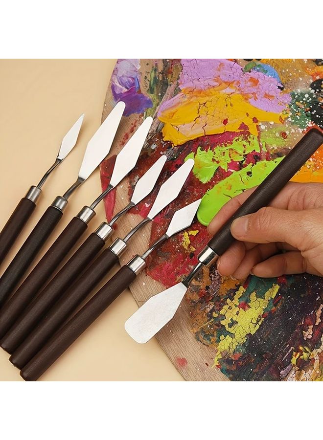 No 2 Stainless Steel Palette Knife Artist Spatula For Oil Acrylic Painting Wood Handle - Image 3
