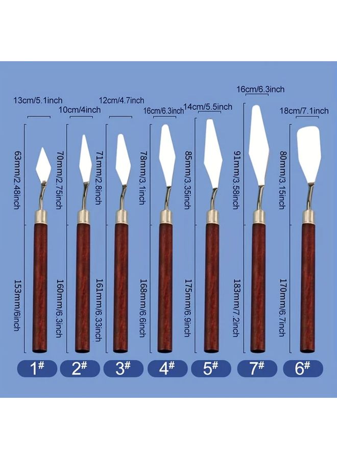 No 2 Stainless Steel Palette Knife Artist Spatula For Oil Acrylic Painting Wood Handle - Image 2