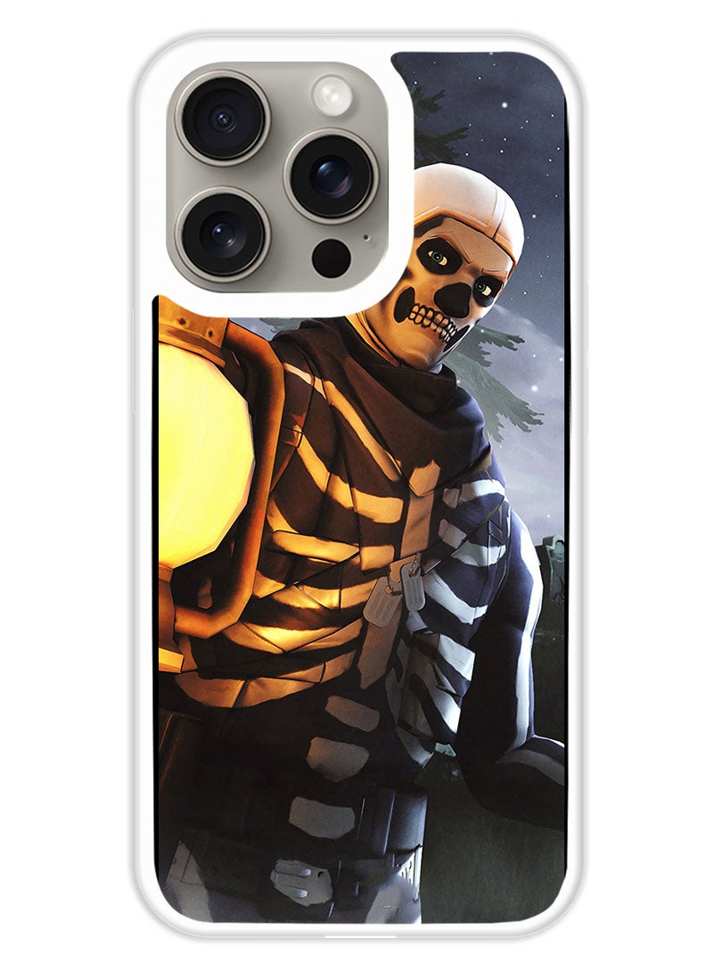 Theodor Protective Case Cover For APPLE IPHONE 15 Pro Marshmello Fortnite (White Bumper) - Image 1