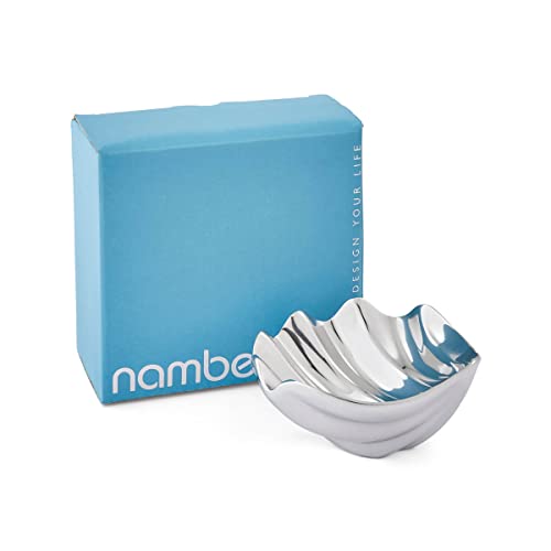 nambe Oceana Sea Shell Dip Bowl | Chilled Serving Dish For Dip, Hummus, Dressing, Salsa, Guacamole | Prep-Ahead | 4.5-Inch | Design by Wei Young | Made Of Metal Alloy (Silver) - Image 3