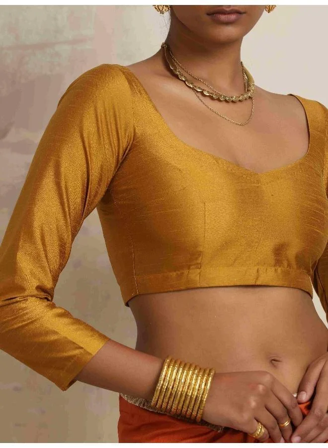 trueBrowns Gold Silk Blouse
