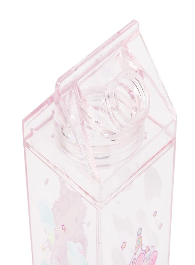 سيلفر بوفالو زجاجة بلاستيكية وردية فاتحة اللون على شكل علبة حليب، بتصميم شخصية هيلو كيتي وحيد القرن من سانريو، من إنتاج شركة سيلفر بافالو، سعة 16.2 أونصة. - Image 3