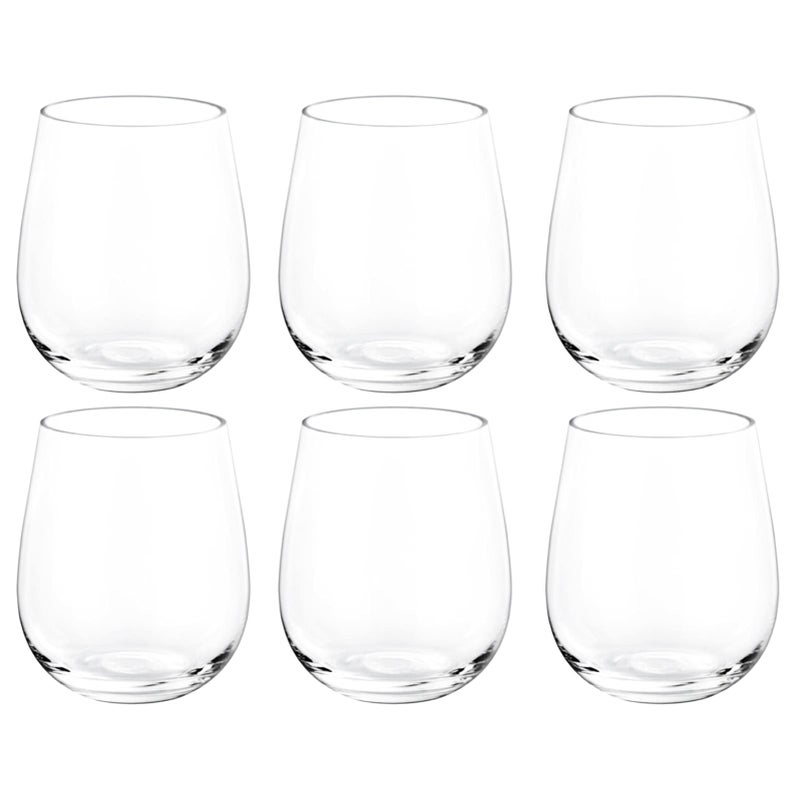 KOXIN-KARLU KOXINKARLU Classic 18ounce Acrylic Stemless Wine Glasses Unbreakable Mixed Drinkware Plastic Tumbler set of 6 Clear 