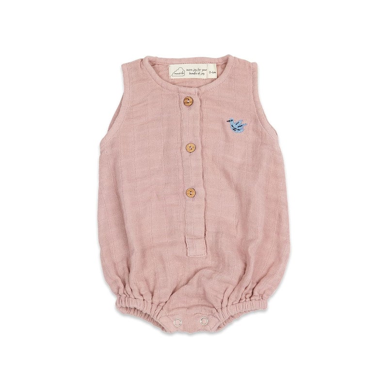 Masilo Organic Cotton Baby Romper and Swaddle Blanket Gift Set - Pink - Size 6-12 Months - Unisex - Happy As A Hippo - Image 2