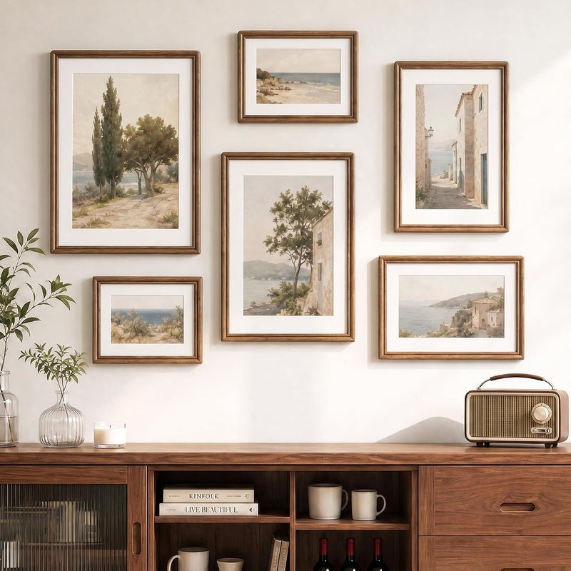 Fun Memories 12x12 Picture Frame, Handcrafted Walnut Wood Picture Frame 12 x 12, Square Photo Frame with High Tempered Glass, Wooden Frame Matted to 8x8 Photo, Wall Mounted, Set of 1 - Image 2